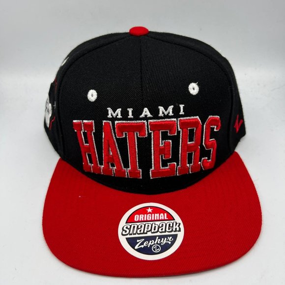 Vintage Miami‎ Heat "Haters" NBA Zephyr Hat Snapback Cap New Men - Picture 1 of 7